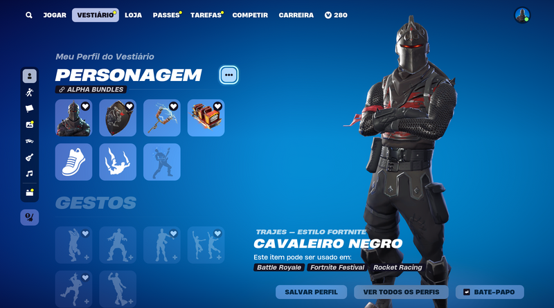 CAVALEIRO NEGRO, IKONIK, TRAVIS SCOTT E 224 SKINS